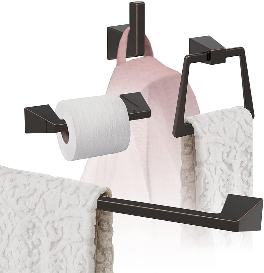 Oil Rubbed Bronze Towel Bar Set for Stylish Bathroom Decor