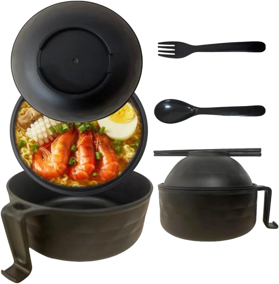 RONSOOBA Wheat Fiber Microwave Ramen Bowl - Portable Cooker