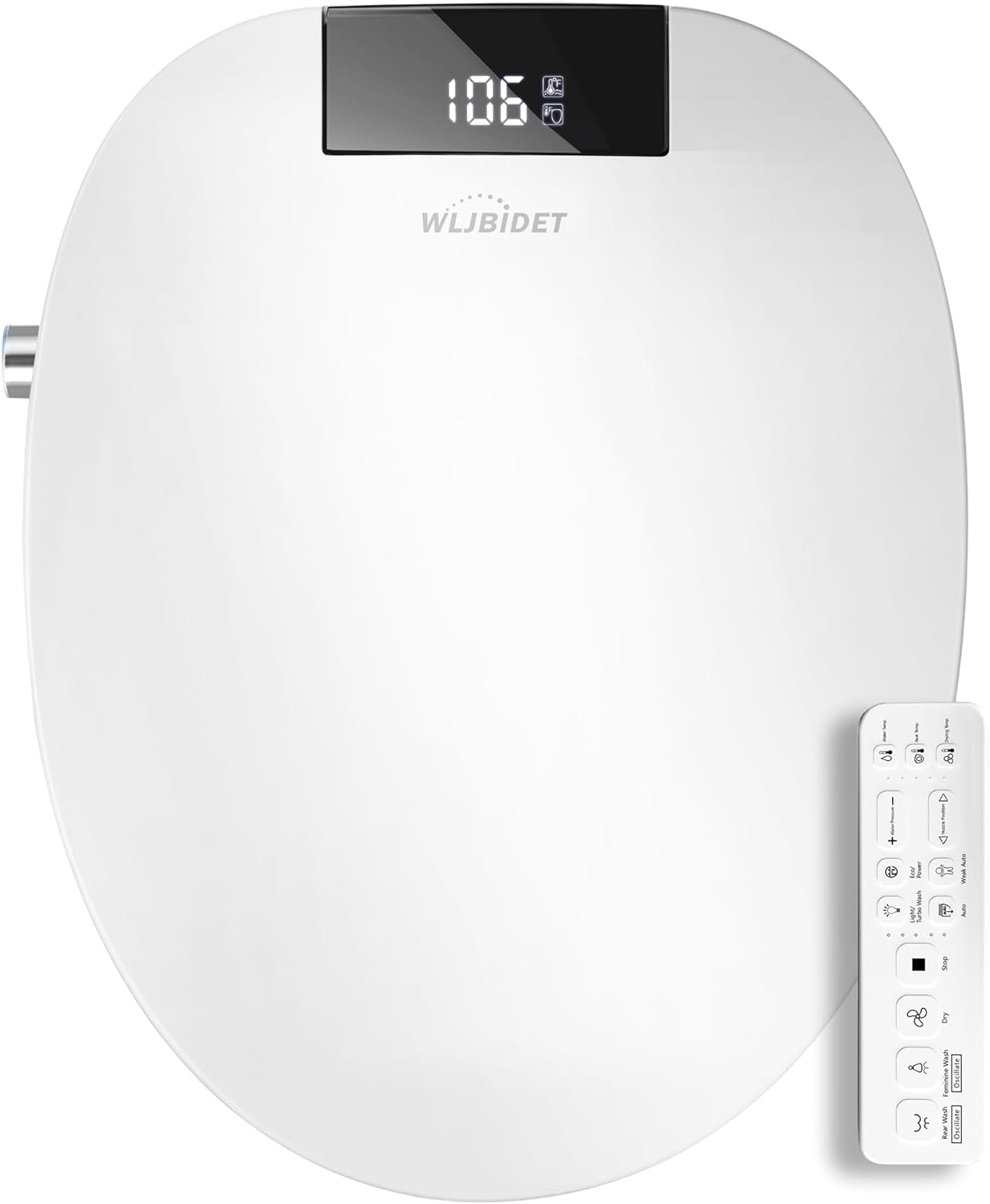 Upgrade Smart Bidet Toilet Seat Round with Heated Features
