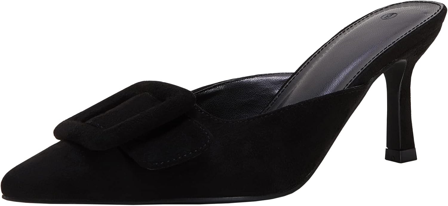 VETASTE Women's Heeled Mules Pointed Toe Sandals for Parties