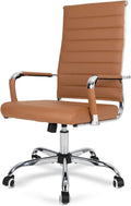 Okeysen Brown Conference Room Chairs Modern Ergonomic PU Leather