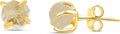 raw tiny stone stud earring 4-6mm gold plated sterling silver for her
