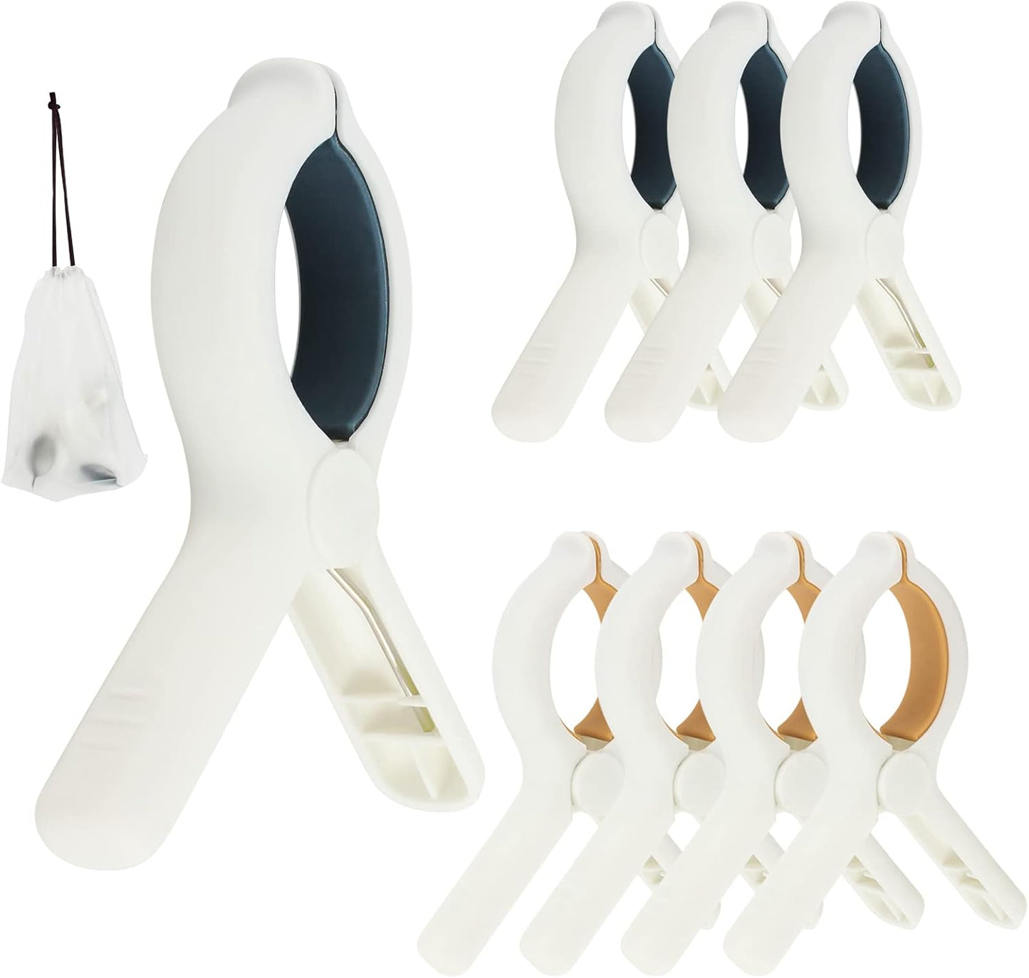 Strong Grip Beach Chair Clips: Non-Slip Set of 8 with Bag