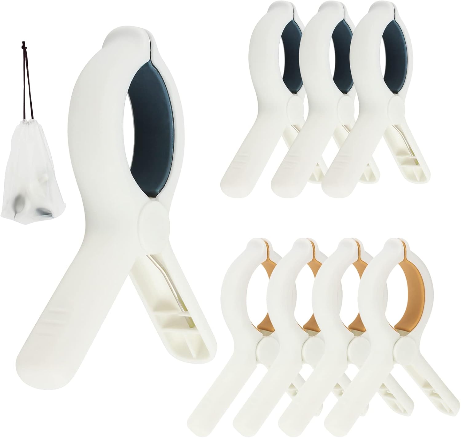 Strong Grip Beach Chair Clips: Non-Slip Set of 8 with Bag