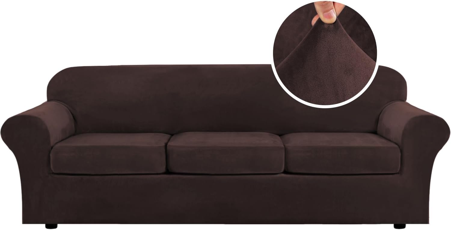 H.VERSAILTEX High Stretch Velvet Sofa Slipcover for Large Couches