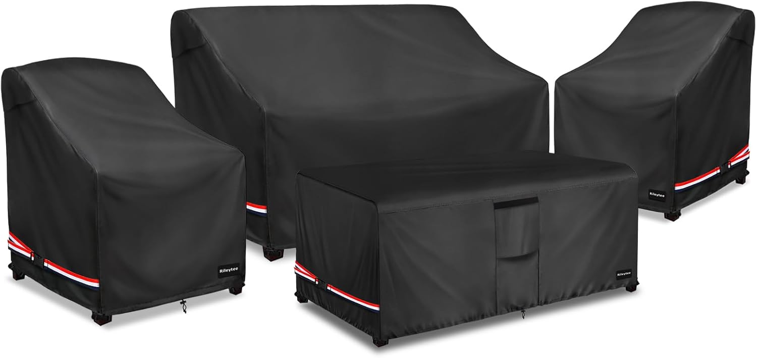 Rileytee Waterproof Patio Furniture Set Covers for Full Protection