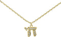Alef Bet Chai Necklace with Cubic Zirconia - Meaningful Everyday