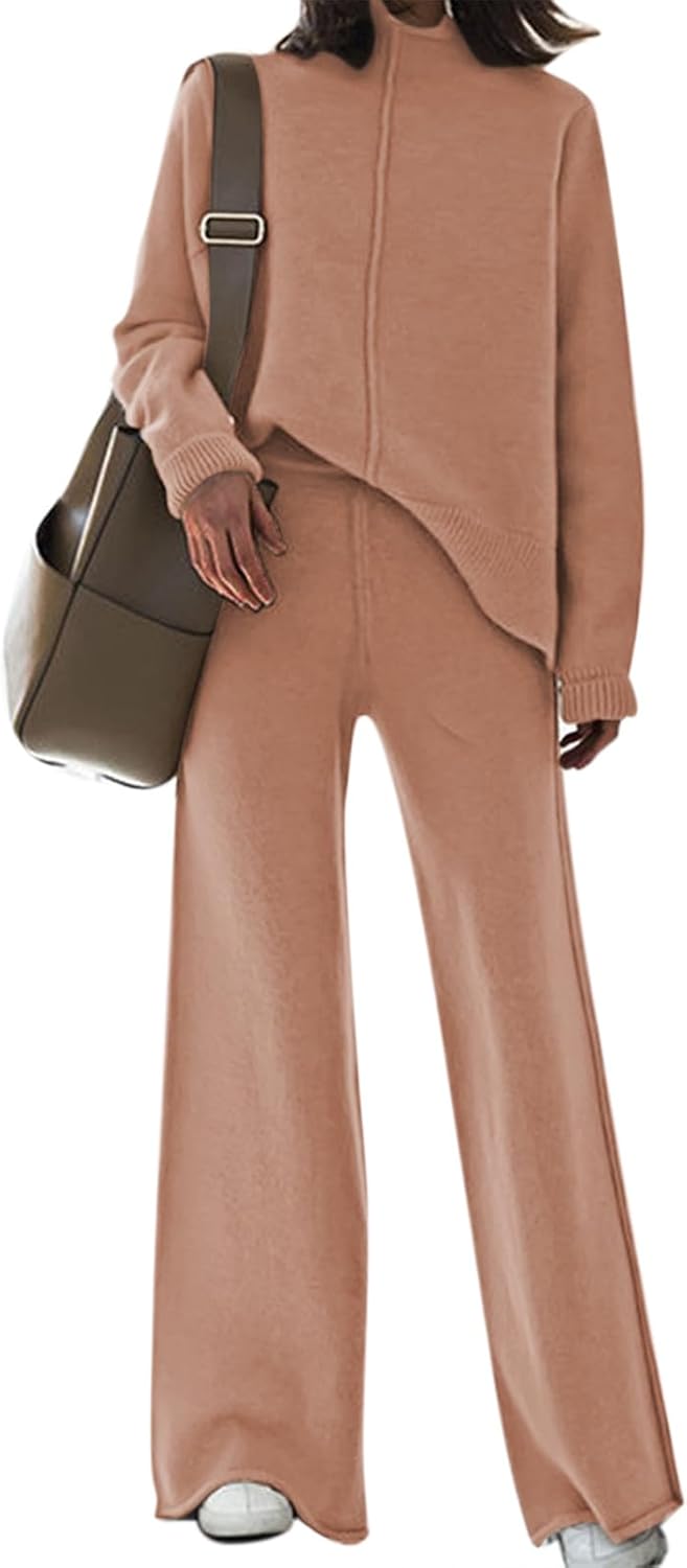 Fixmatti Women Sweater Set 2 Piece Knit Sweatsuit for Comfort