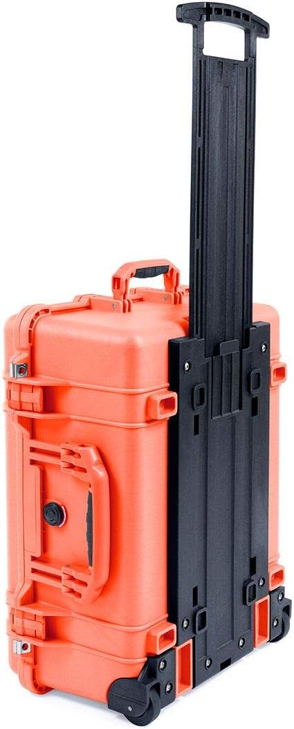 Orange Pelican 1560 Case - Durable, Empty, with Wheels & Handle