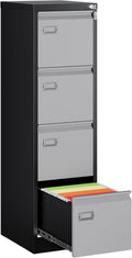 MIIIKO 4 Drawer File Cabinet - Compact Metal Vertical Filing Cabinet