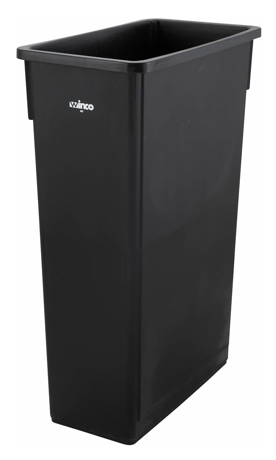 Winco Slender Trash Can 23-Gallon Black for Compact Spaces