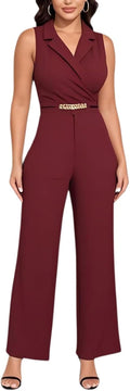 DeftSharp 2025 Women's Sexy Cocktail Jumpsuit - Flattering High Waist