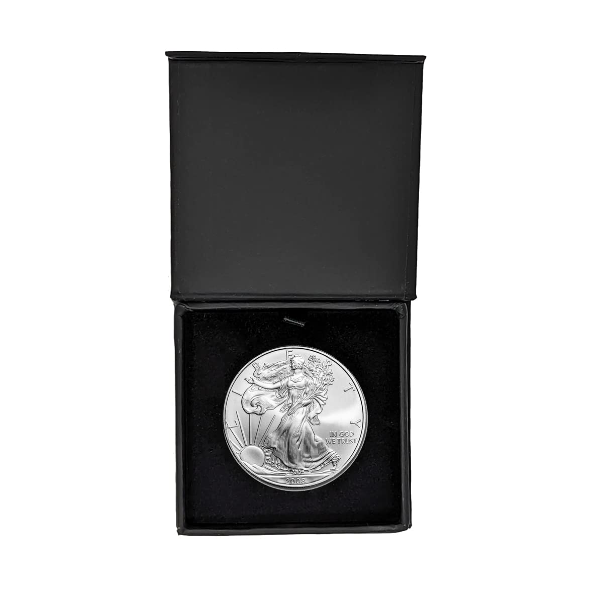 2008 U.S. Silver Eagle Coin in Black Gift Box - Uncirculated Dollar