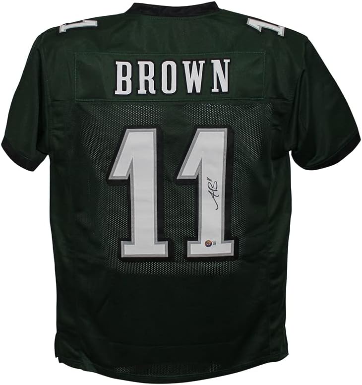 AJ Brown Autographed Pro Style Green XL Jersey for Collectors