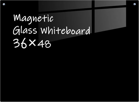 Glass Magnetic Black Board - Frameless Dry Erase Writing Board