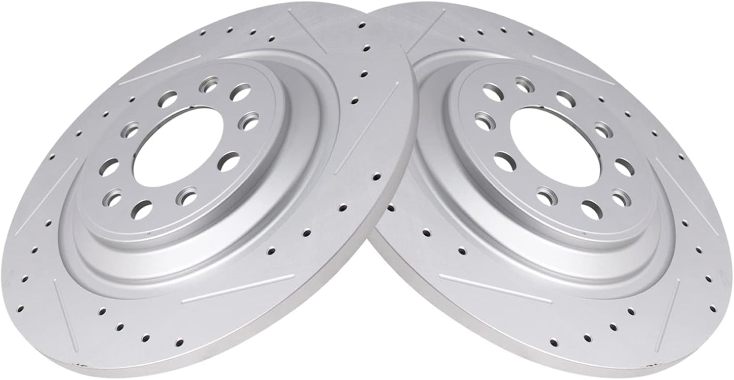 TRQ Rear Performance Brake Rotors Set for Jeep Cherokee 2014-2023