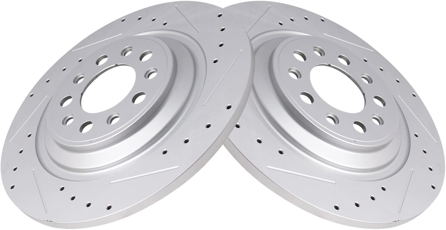 TRQ Rear Performance Brake Rotors Set for Jeep Cherokee 2014-2023