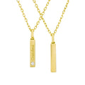 Solid Gold Bar Necklace 14K - Cremation Ashes Pendant 18 in