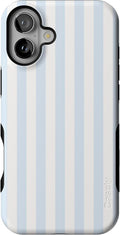 Casely iPhone 16 Case Blue Stripes Sunday Best - Bold Protection