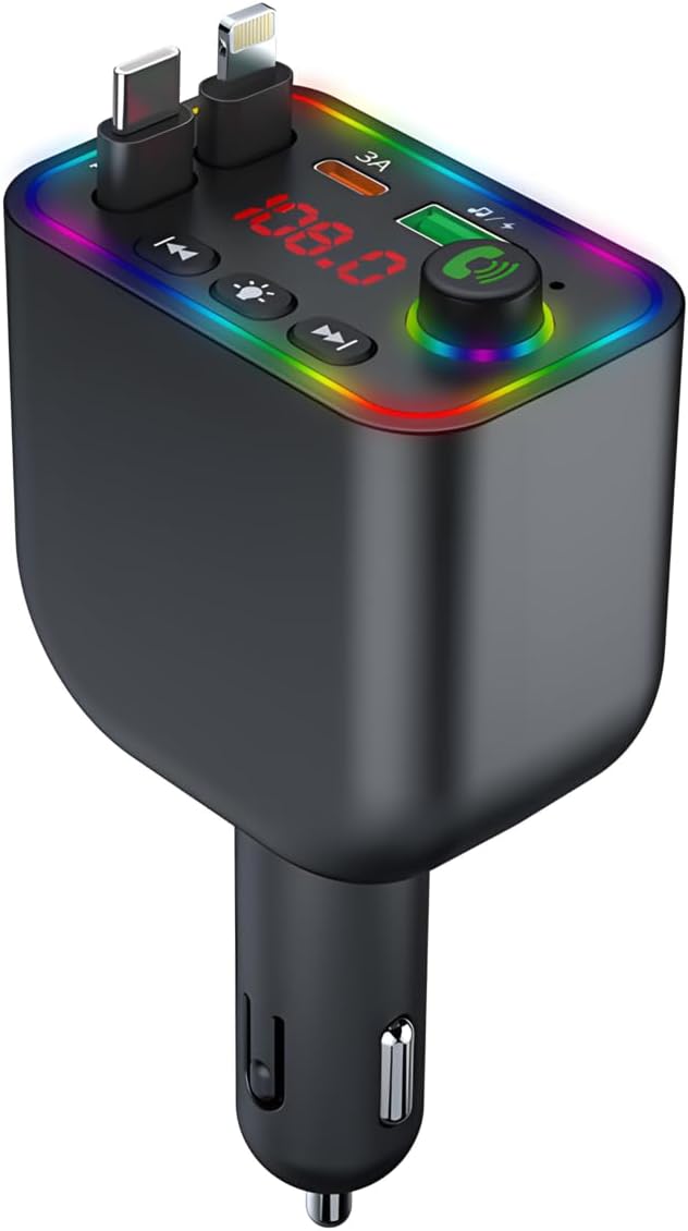 120W Fast Car Charger with Bluetooth FM Transmitter