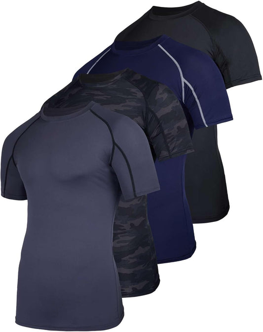 Men's Short Sleeve Compression T-Shirt Base Layer for Athletes