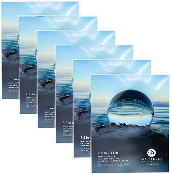 MANTELLO ESSENTIALS Front Loading Picture Frame Set - 6-Pack