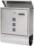 Stainless Steel Mailbox with Key Lock - Large Wall Mount Mailbox