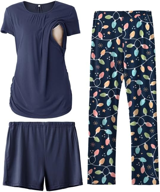 SUNNYBUY Womens Maternity Nursing Pajamas Set for Comfort