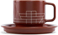 Stoneware Teacup with Saucer Frank Lloyd Wright - Elegant Steeping Cup