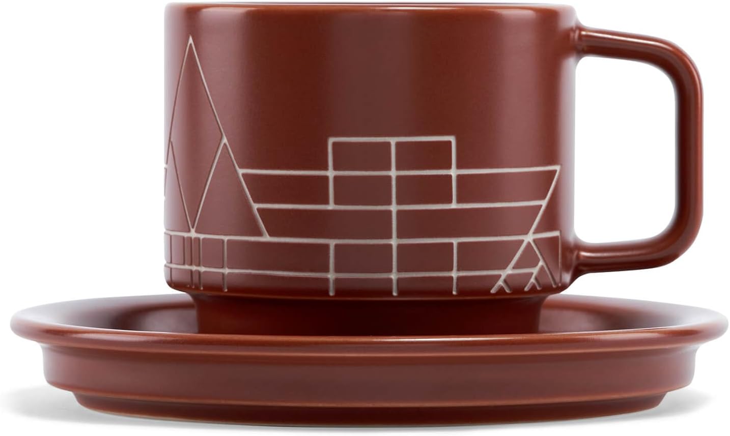 Tea Forte Terra Stoneware Teacup with Saucer for Tea Lovers