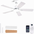 42 in Modern White Ceiling Fan with Light - Quiet DC Motor