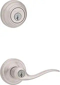 Kwikset Tustin Entry Lever and Deadbolt Combo Pack - Satin Nickel