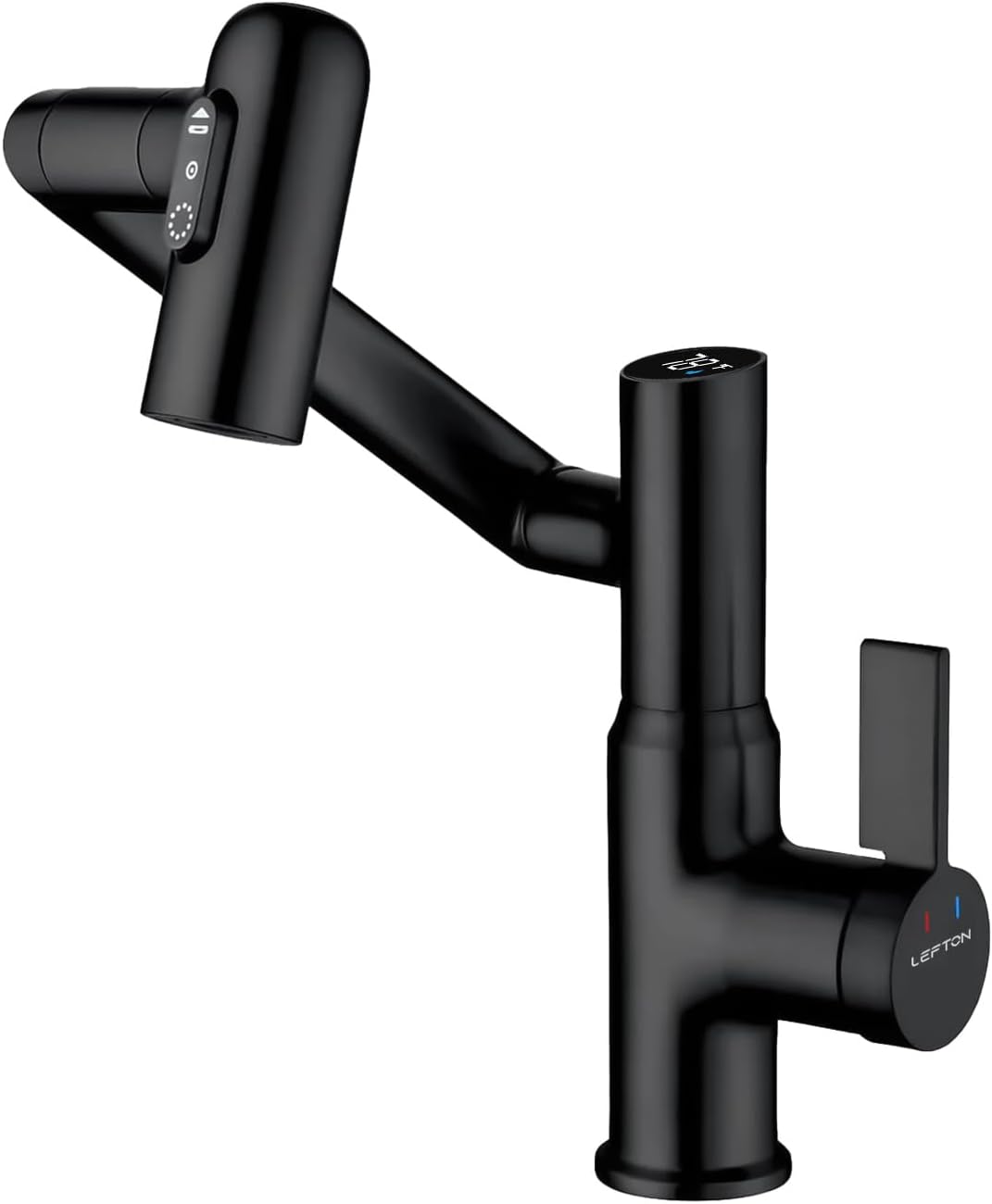 Lefton Rotatable Bathroom Faucet with Temperature Display Features