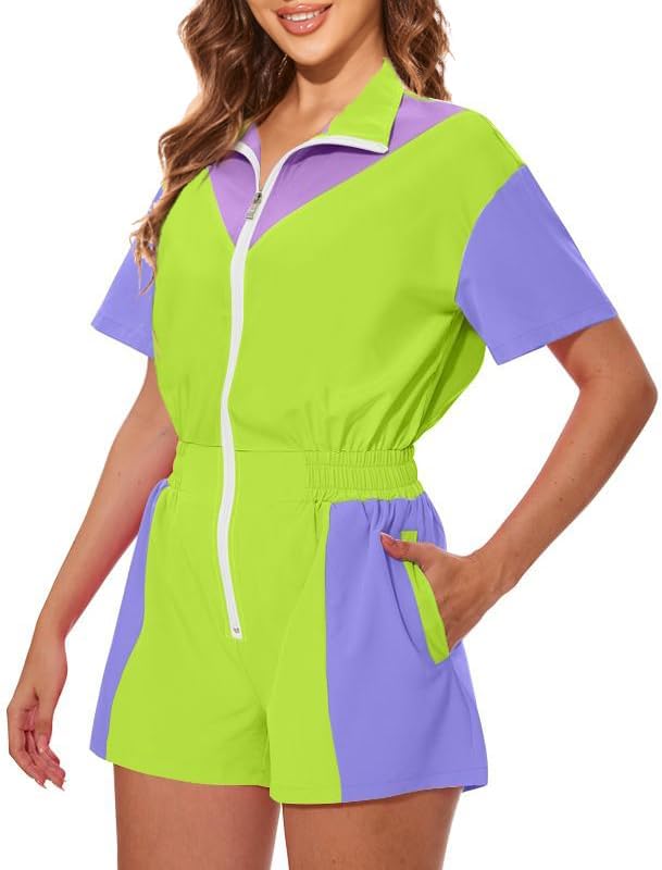 Retro 80s and 90s Jumpsuit Costume for Women - Stylish Outfit