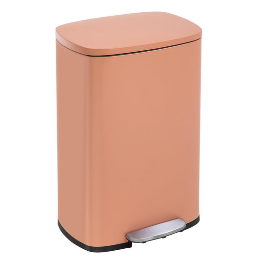 13 Gallon Pink Trash Can with Lid - Fingerprint-Proof Design