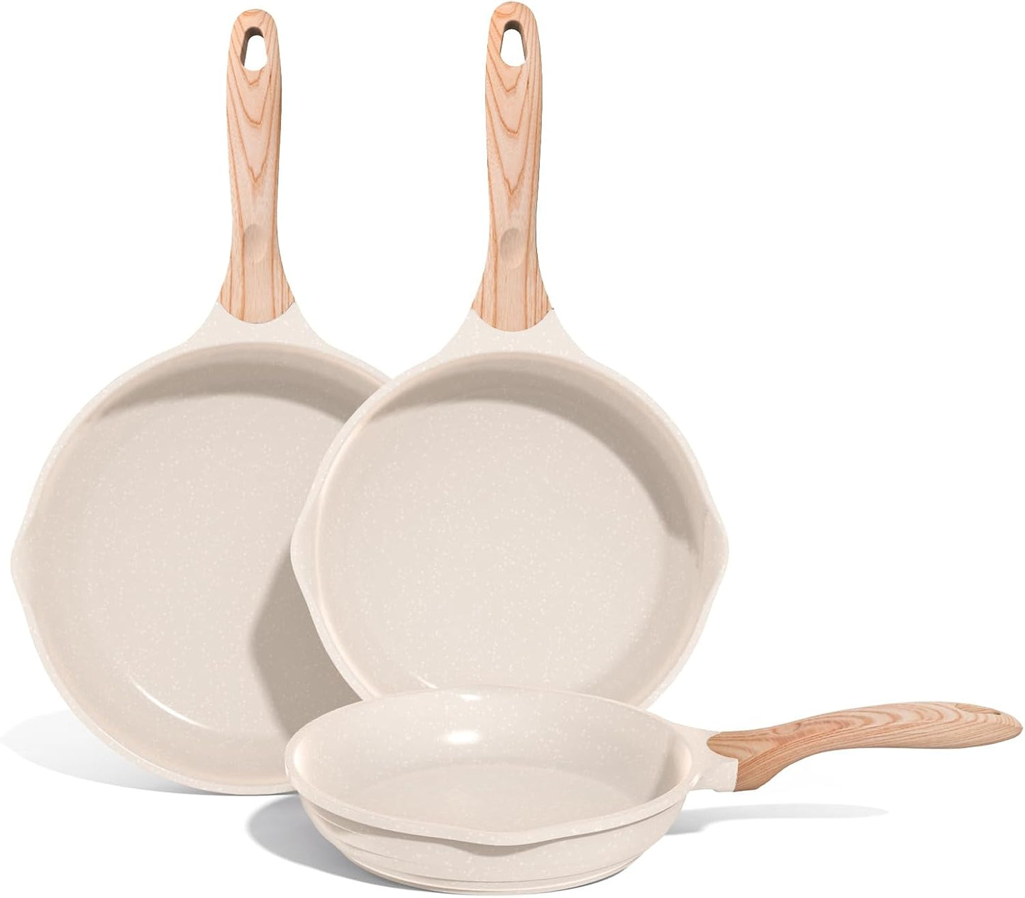 JEETEE Nonstick Frying Pans Set - 3 Pcs Cookware Set