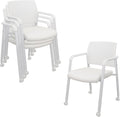 CLATINA Stacking Office Chairs with Wheels - Comfortable Stackable Set