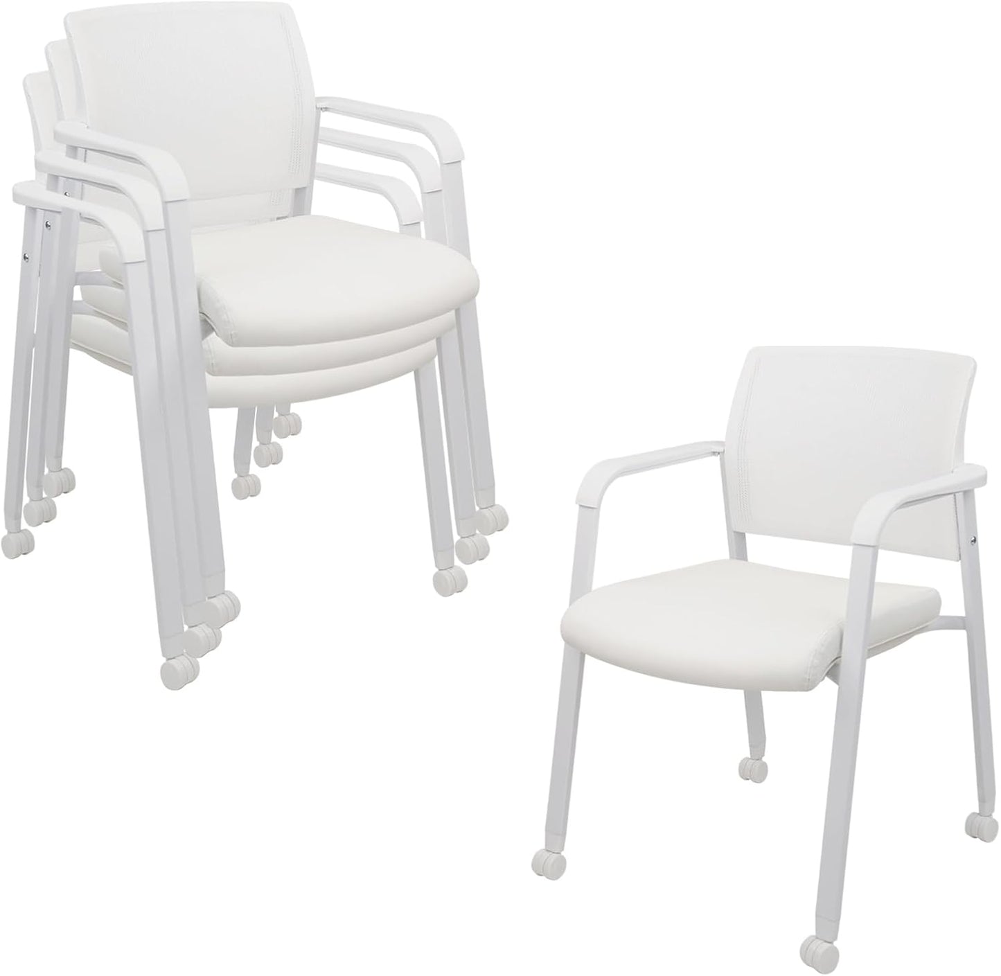 CLATINA Stacking Office Chairs with Wheels for Versatile Use