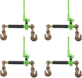 3/8in-1/2in Hi-Viz Green Ratchet Load Binder 4 Pack - 12,000 lb WLL