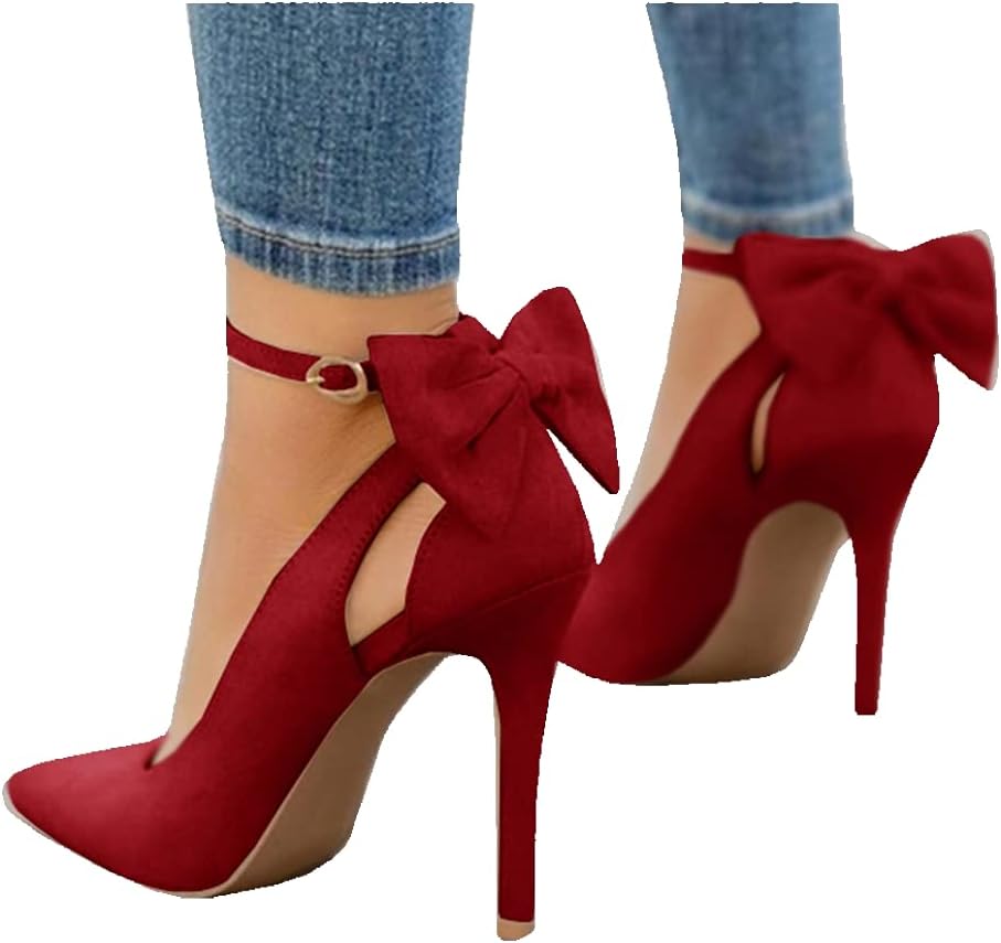 Fashare Womens High Heels Bow Tie Back Stiletto Pumps Shoes