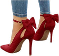 Fashare Womens High Heels Bow Tie Back Stiletto Pumps (Style BPQF)