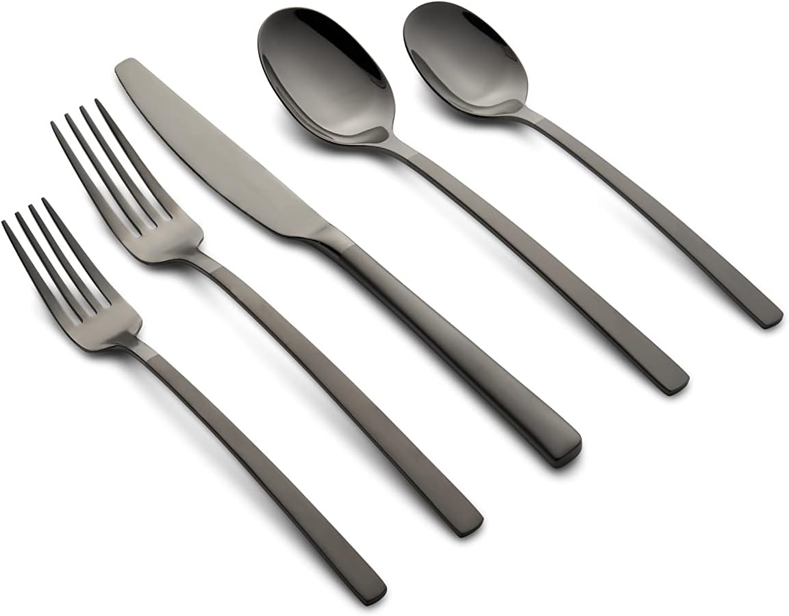 Cambridge Silversmiths Beacon Black Sand Mirror Flatware Set