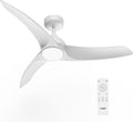 42 in Low Profile Ceiling Fan with Light and Remote - White Flush