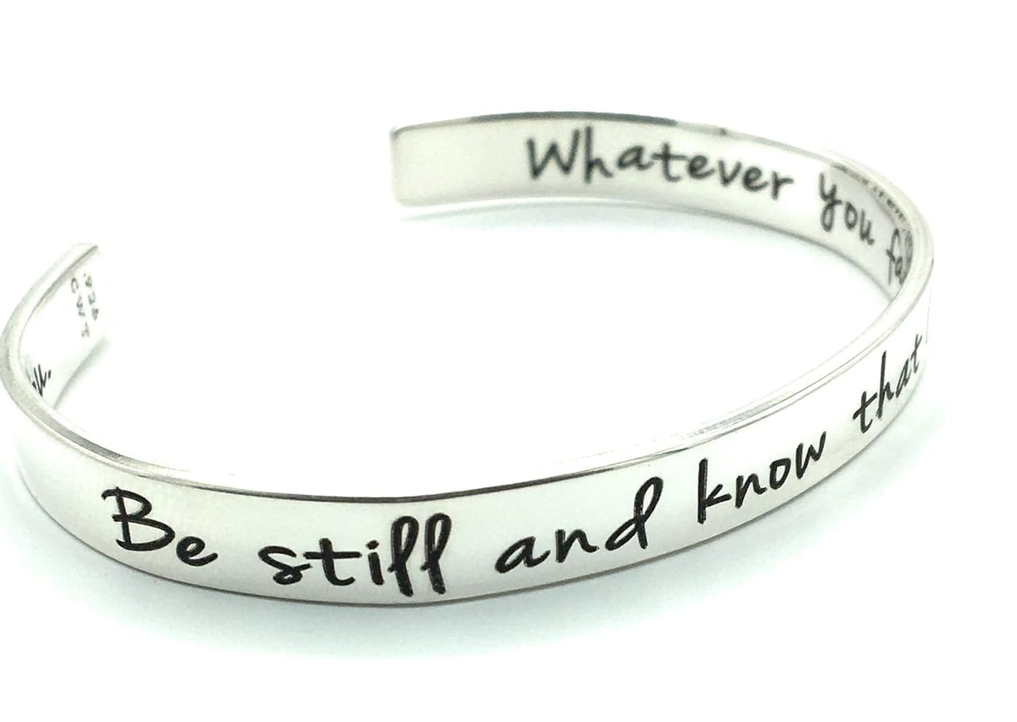 Sterling Silver Cuff by Handmade - Engraved Bible Verse