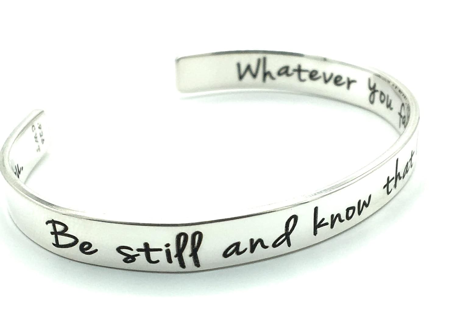 Sterling Silver Cuff by Handmade - Engraved Bible Verse
