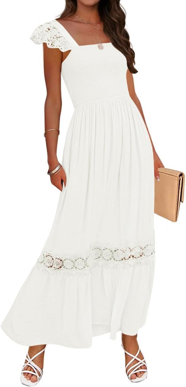 ZESICA Women's Summer Lace Strap Maxi Dress for Every Occasion