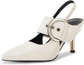 Coutgo Womens Slingback Pumps Closed Pointed Toe High Heels - Daylong