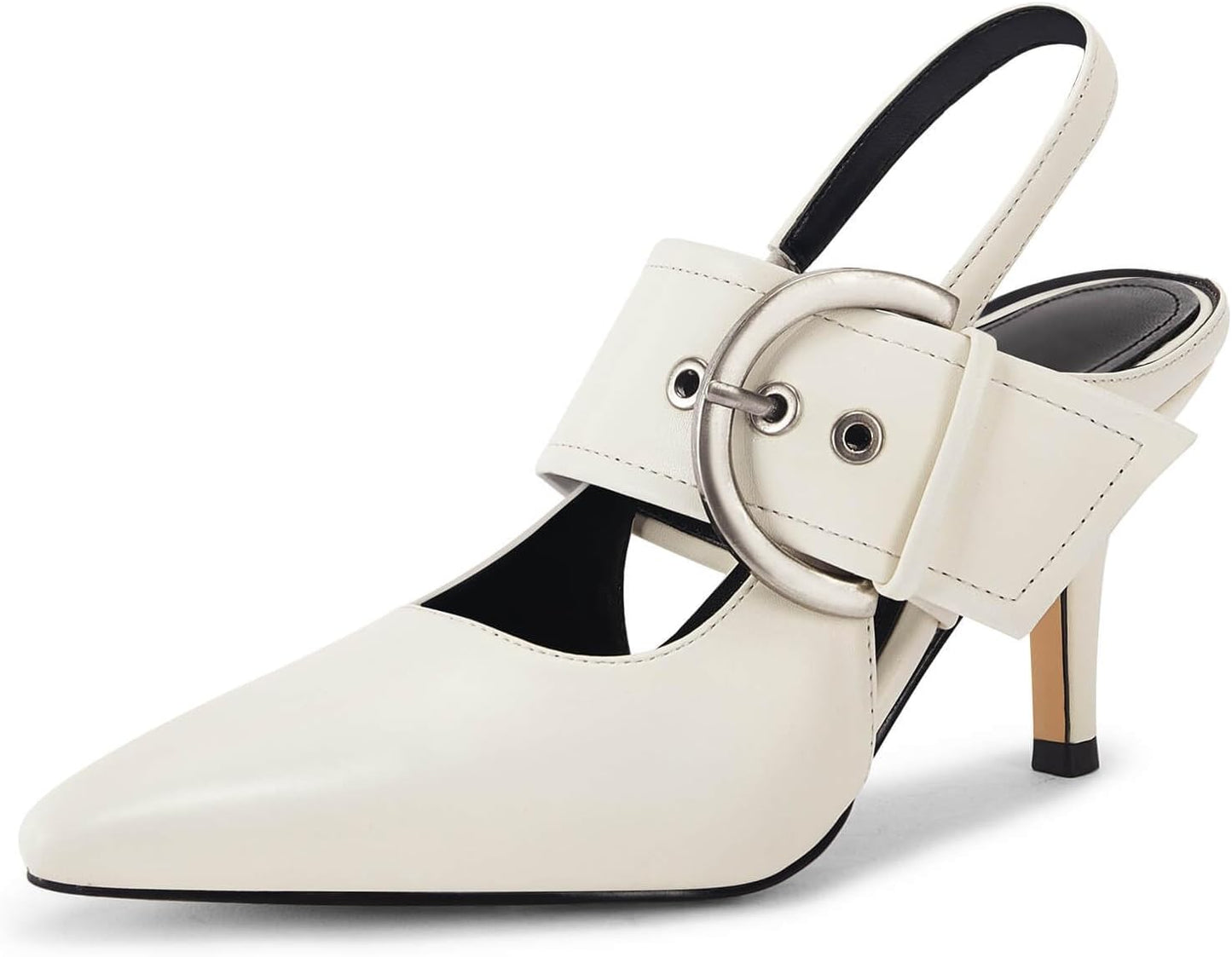 Coutgo Womens Slingback Pumps Closed Pointed Toe High Heels