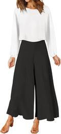 ROYLAMP Women's 2 Piece Summer Outfit Set - Flowy Crop Top