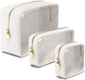 Clear Cosmetic Bags Set of 3 - Travel Friendly Clear Makeup Pouches
